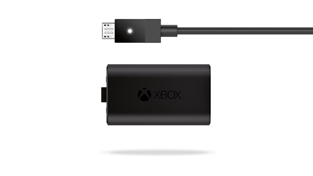 Xbox One 同步充电套件电池和电缆正面视图