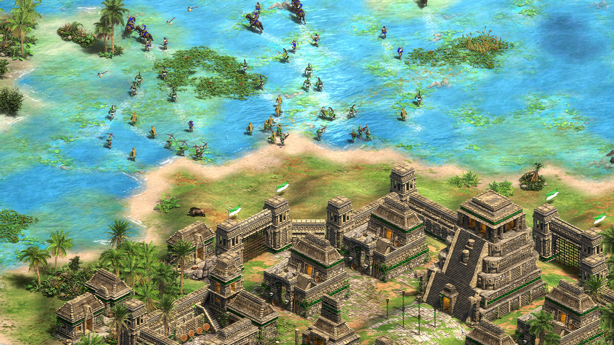 L'armée matazuma dans les marais défendant sa ville