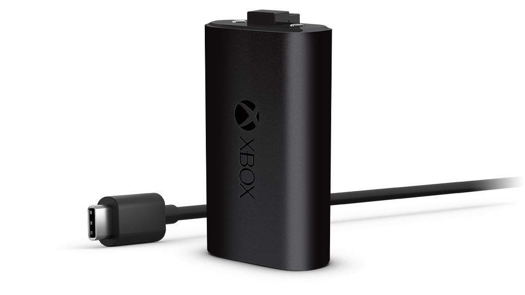 update main gallery with image: Xbox 充電式電池 + USB-C® 纜線的右側圖