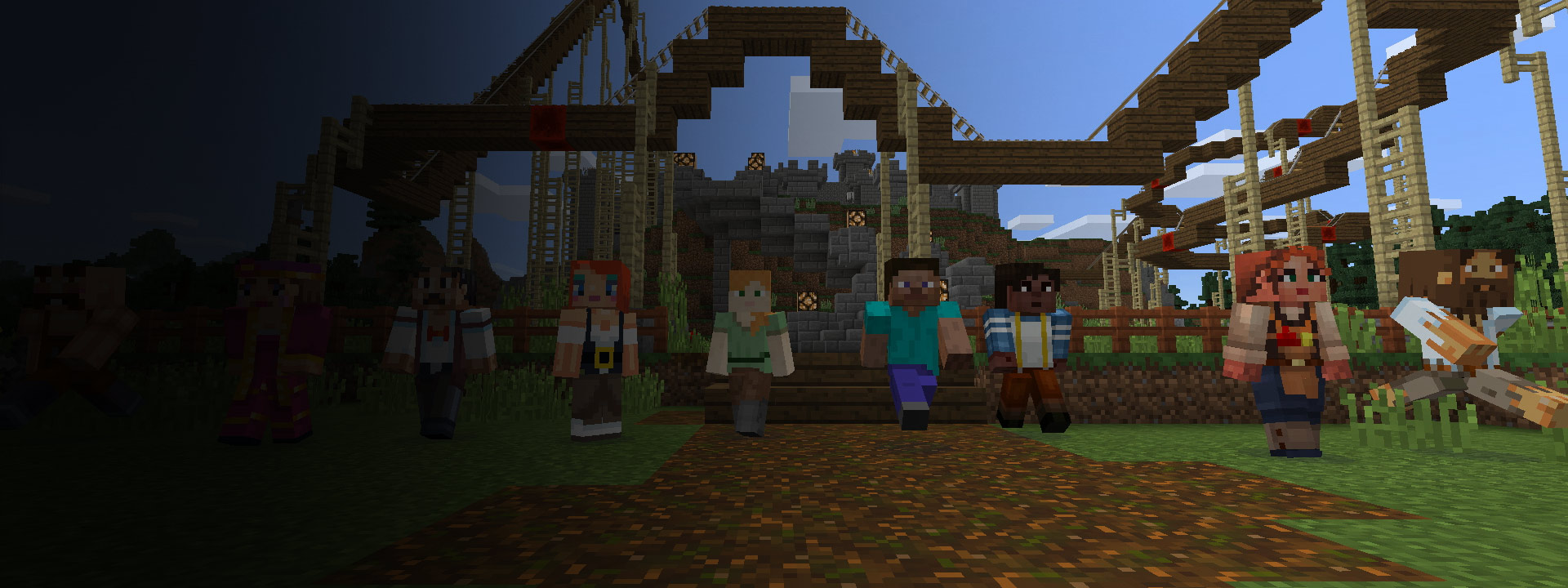 Jugadores de Minecraft que se reúnen para construir