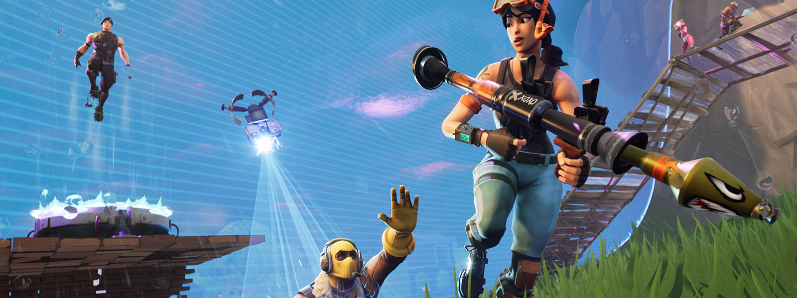 Fortnite For Xbox One Xbox - fortnite characters dodging various falling vehicles fornite characters in a battle royale