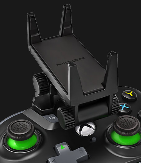 MOGA phone holder connected to the Bluetooth controller