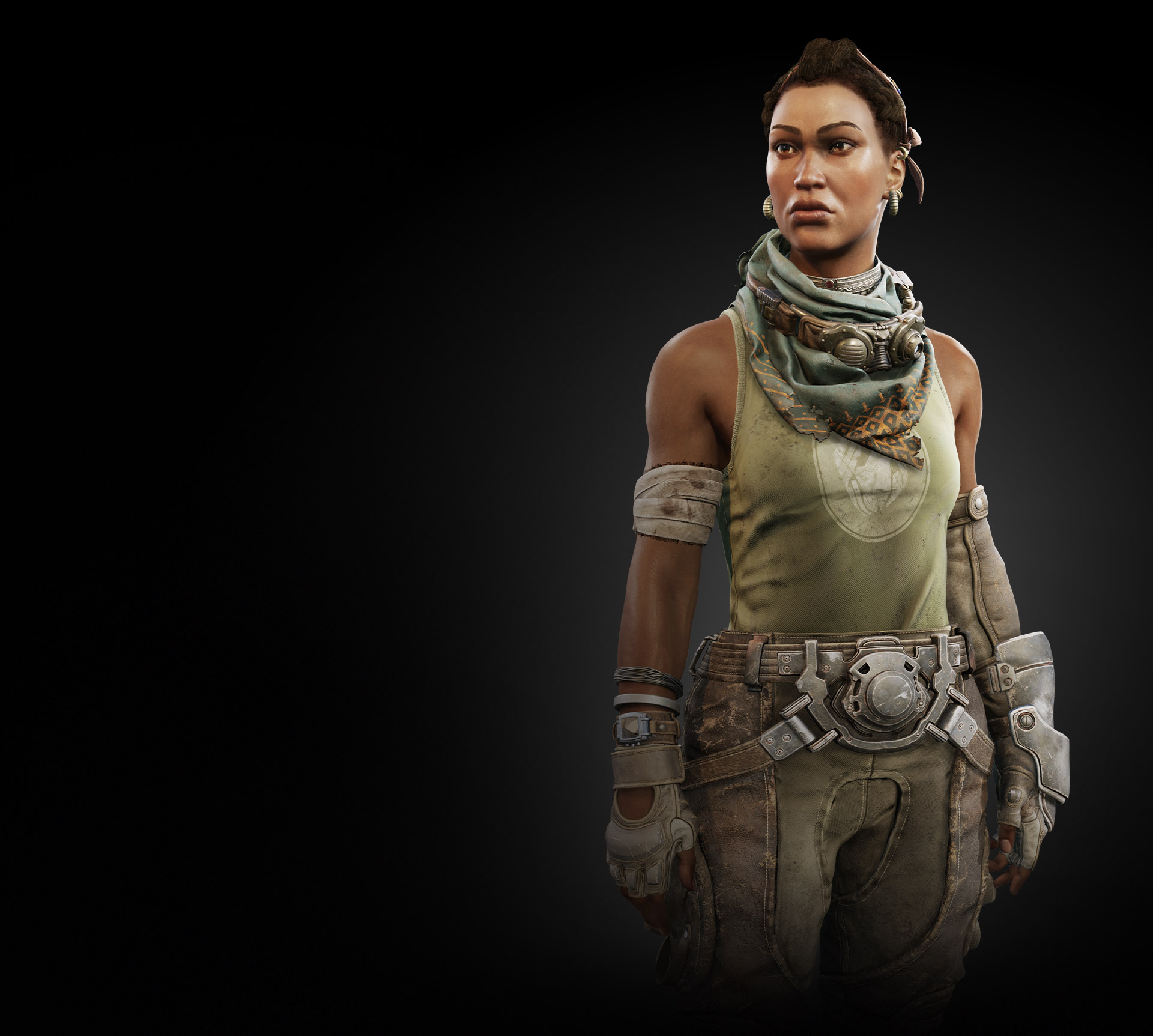Поясное изображение персонажа Микайлы Дорна из игры Gears Tactics