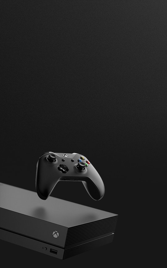 Xbox One X with a controller