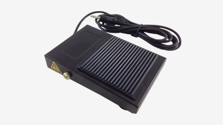 Top view of a black Switch 3 Foot Pedal