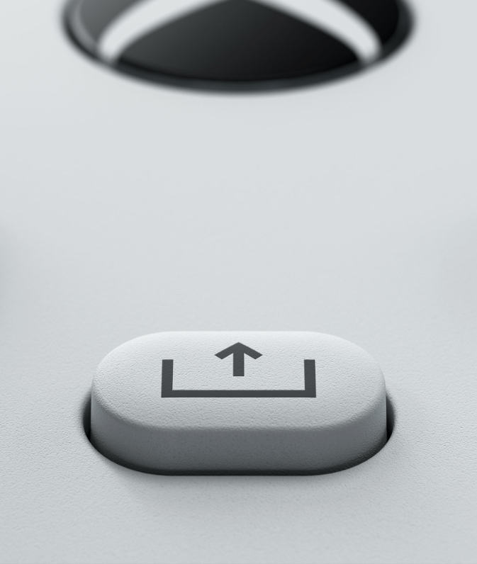 Os botões Nexus, Começar, Voltar e os novos botões de Captura e de Partilha
