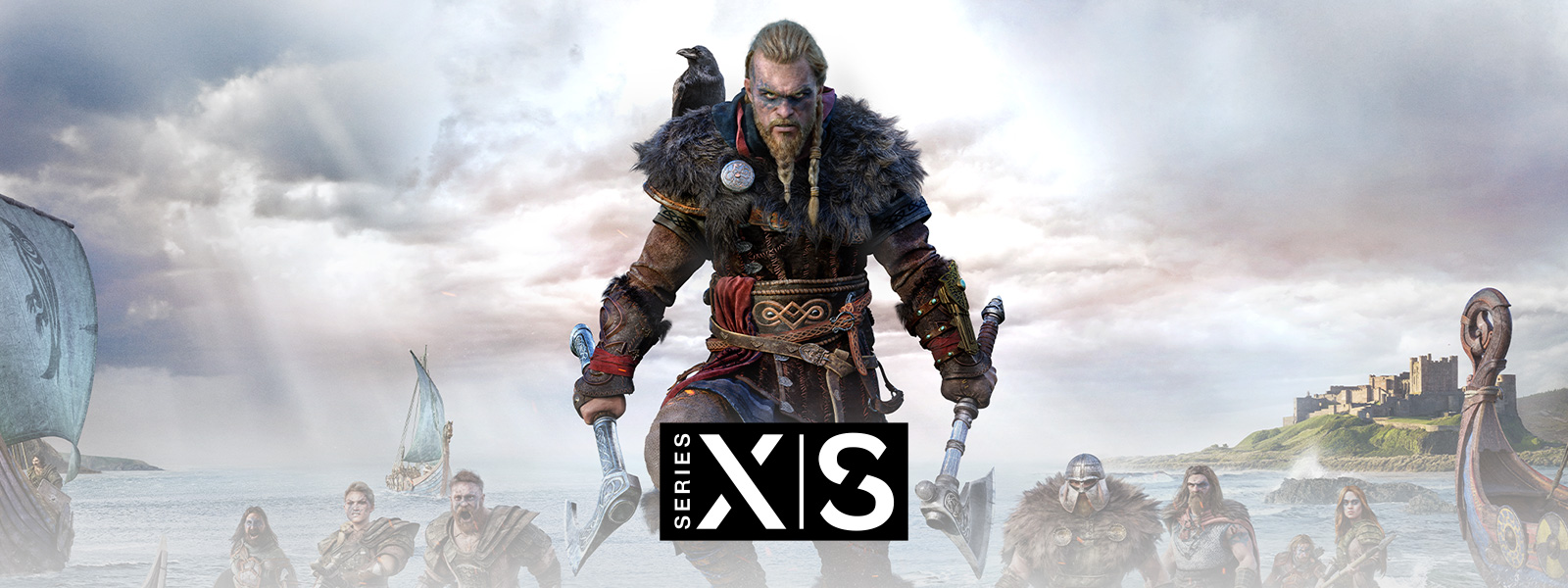Assassin’s Creed Valhalla, Xbox Series X|S, легендарный викинг Эйвор ведет свою армию в бой.