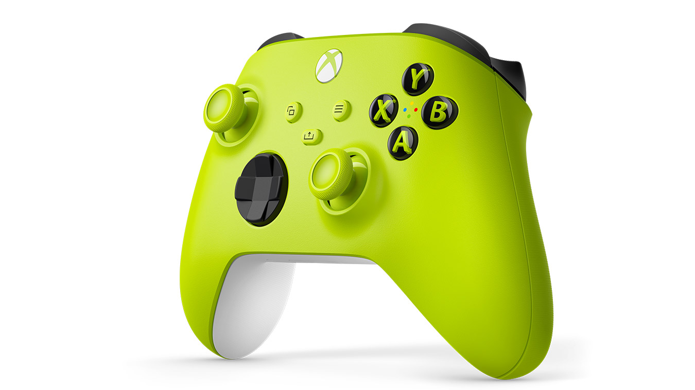 update main gallery with image: Left angle of the Xbox Wireless Controller Electric Volt