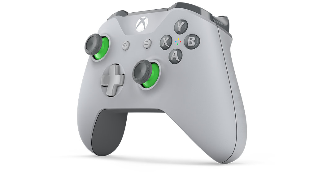 green and gray xbox one controller