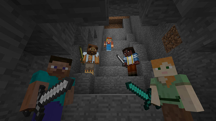 Friends playing minecraft together
