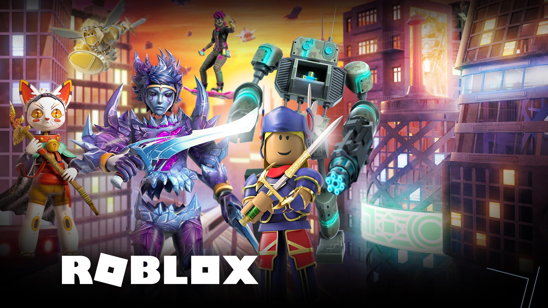 Several characters from Roblox posing