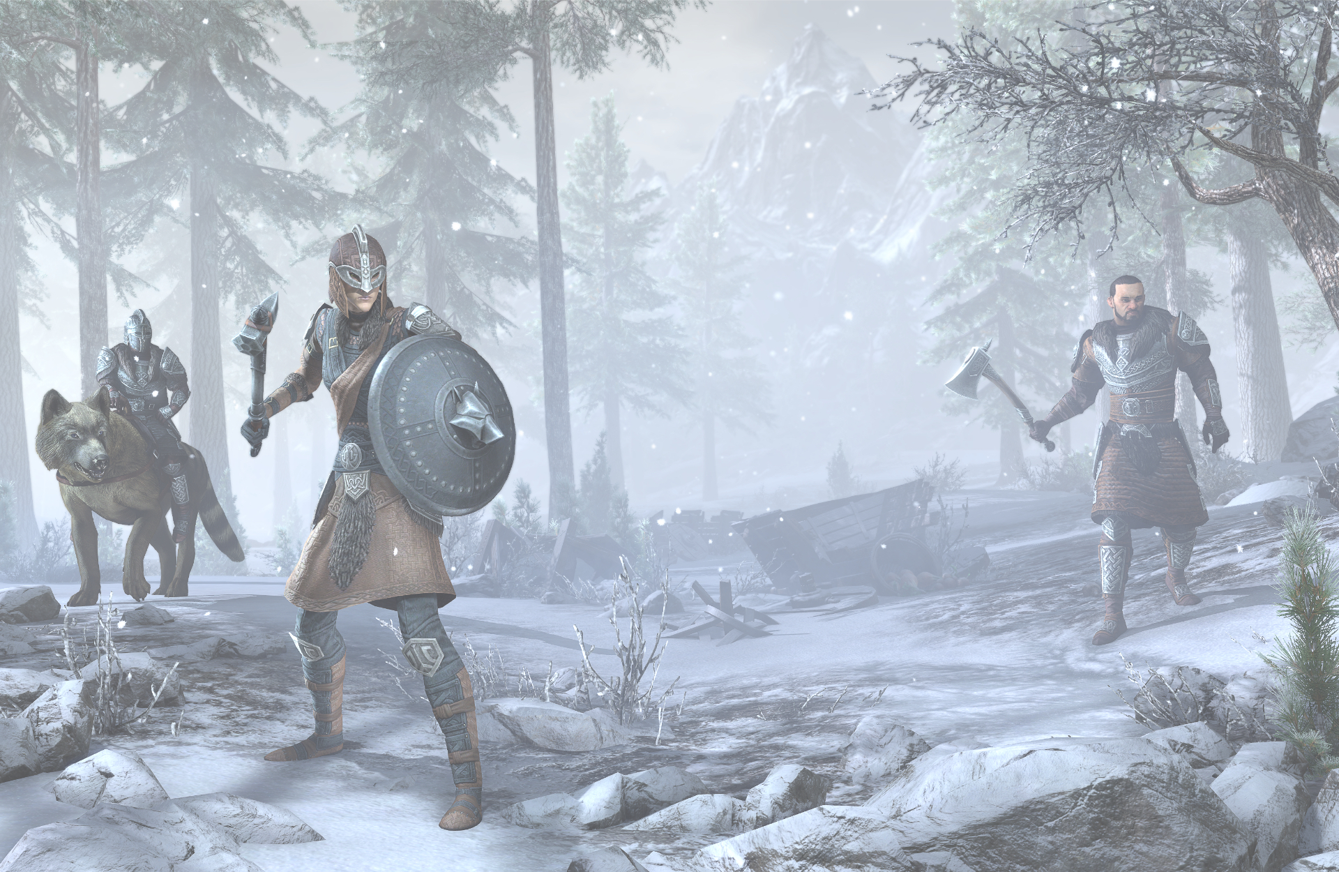 Викинг из Assassins Creed собирается сражаться в снегу