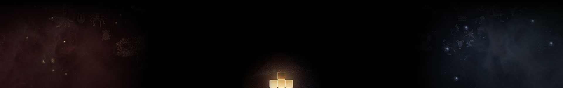 A glowing Tetris piece sits among the stars.