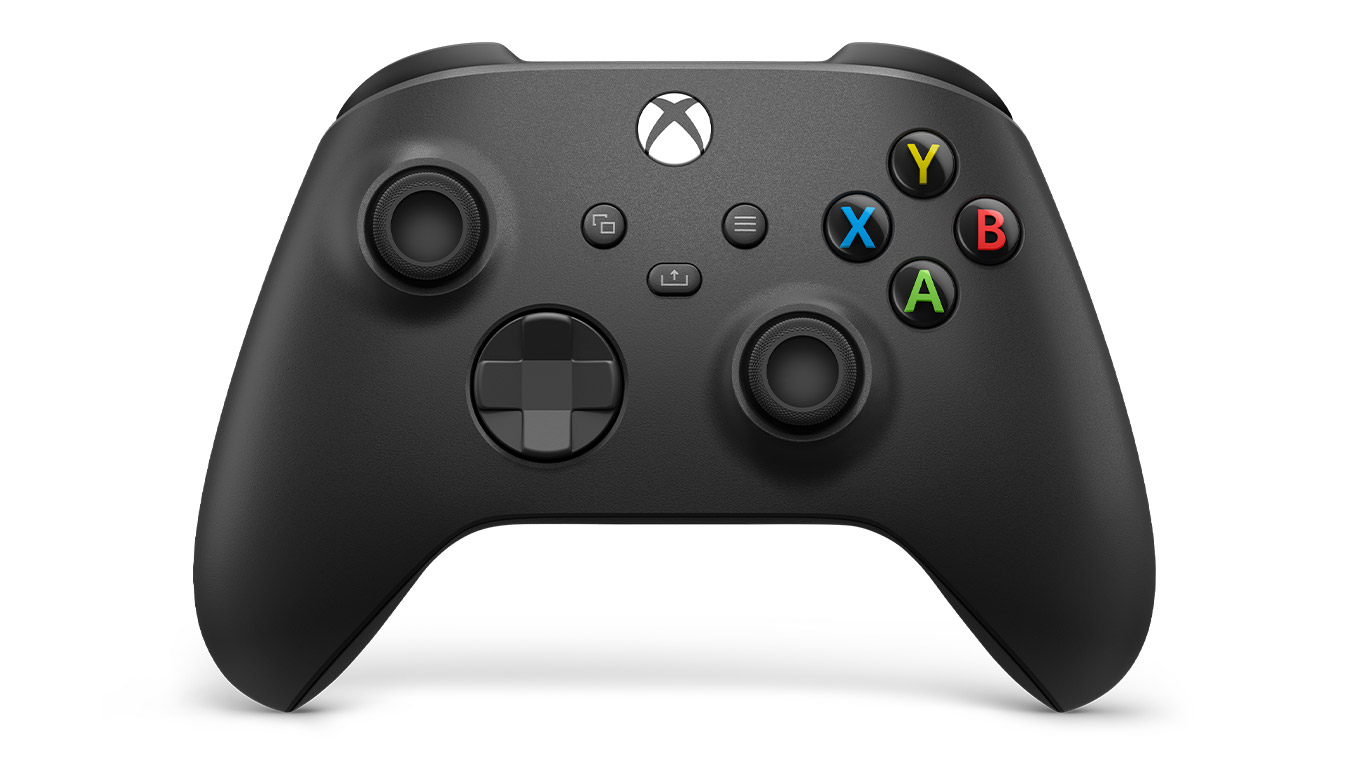 update main gallery with image: Xbox Kablosuz Oyun Kumandası Carbon Black'in önden görünümü