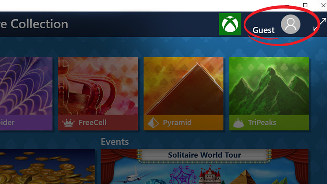 download xbox files so i can sign into microsoft solitaire collection
