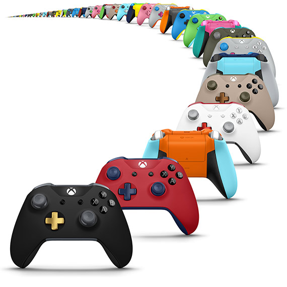 An Array of Xbox Design Lab Controllers